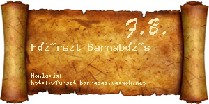 Fürszt Barnabás névjegykártya