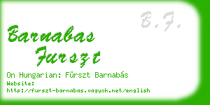 barnabas furszt business card
